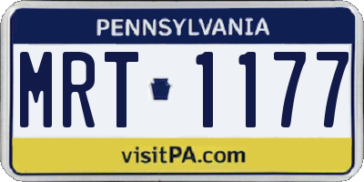 PA license plate MRT1177