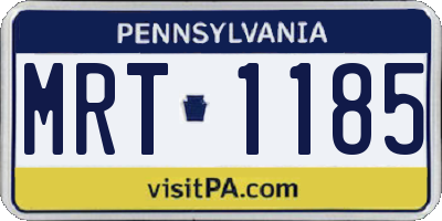 PA license plate MRT1185