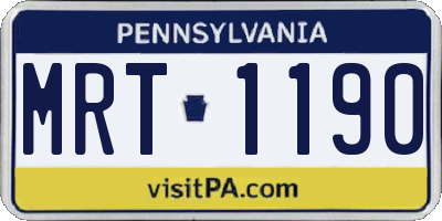 PA license plate MRT1190