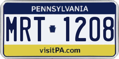 PA license plate MRT1208