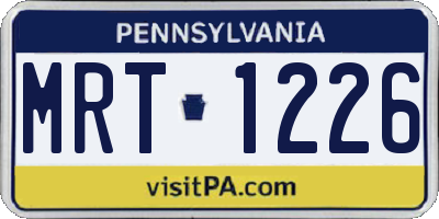 PA license plate MRT1226