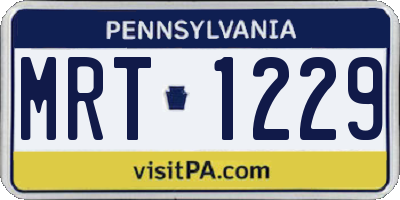 PA license plate MRT1229