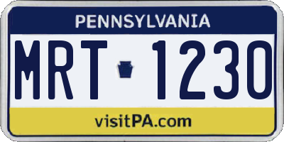 PA license plate MRT1230