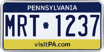 PA license plate MRT1237