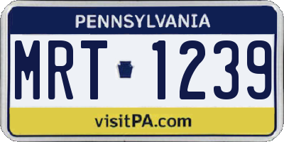 PA license plate MRT1239