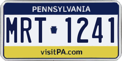 PA license plate MRT1241