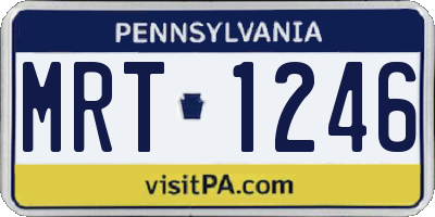 PA license plate MRT1246