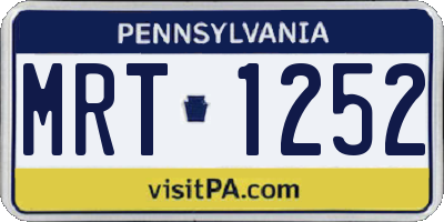 PA license plate MRT1252