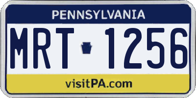 PA license plate MRT1256