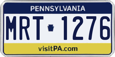 PA license plate MRT1276