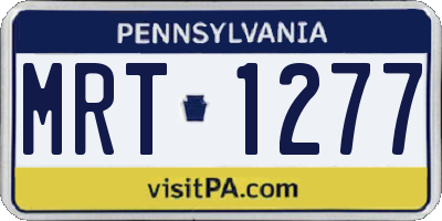 PA license plate MRT1277