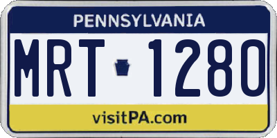 PA license plate MRT1280