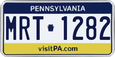 PA license plate MRT1282