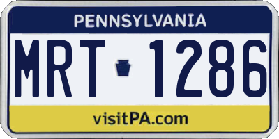 PA license plate MRT1286