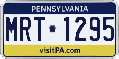 PA license plate MRT1295