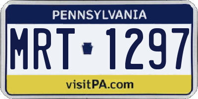 PA license plate MRT1297