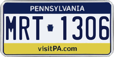 PA license plate MRT1306