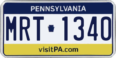 PA license plate MRT1340