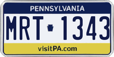 PA license plate MRT1343