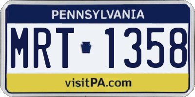 PA license plate MRT1358