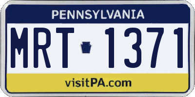 PA license plate MRT1371