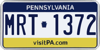 PA license plate MRT1372
