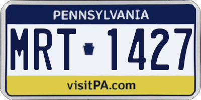 PA license plate MRT1427