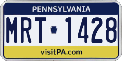 PA license plate MRT1428