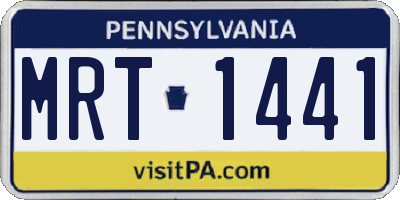 PA license plate MRT1441