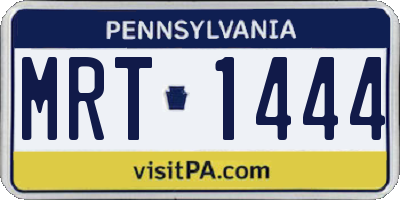 PA license plate MRT1444