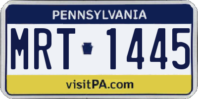 PA license plate MRT1445