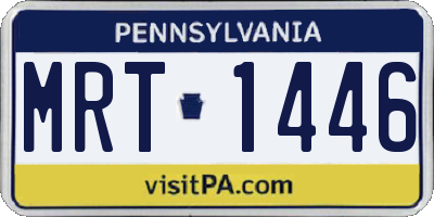 PA license plate MRT1446