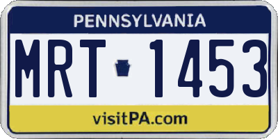 PA license plate MRT1453