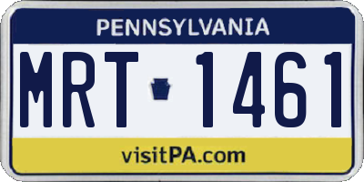 PA license plate MRT1461