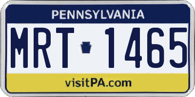 PA license plate MRT1465