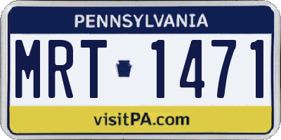 PA license plate MRT1471