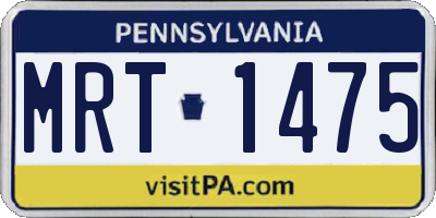 PA license plate MRT1475