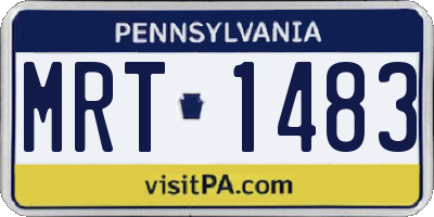 PA license plate MRT1483