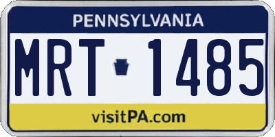PA license plate MRT1485