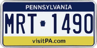 PA license plate MRT1490