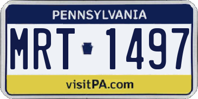 PA license plate MRT1497