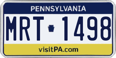 PA license plate MRT1498