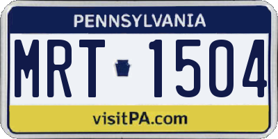 PA license plate MRT1504