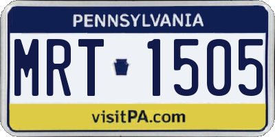 PA license plate MRT1505