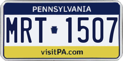 PA license plate MRT1507