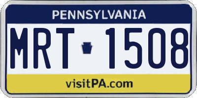 PA license plate MRT1508