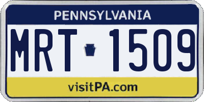 PA license plate MRT1509