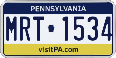 PA license plate MRT1534