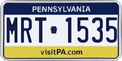 PA license plate MRT1535