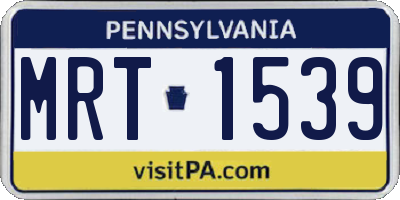 PA license plate MRT1539